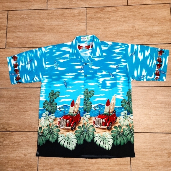 Memo's World Wide Hawaiian Style Short Sleeve Classic Cars Shirt Size XL - Picture 3 of 14